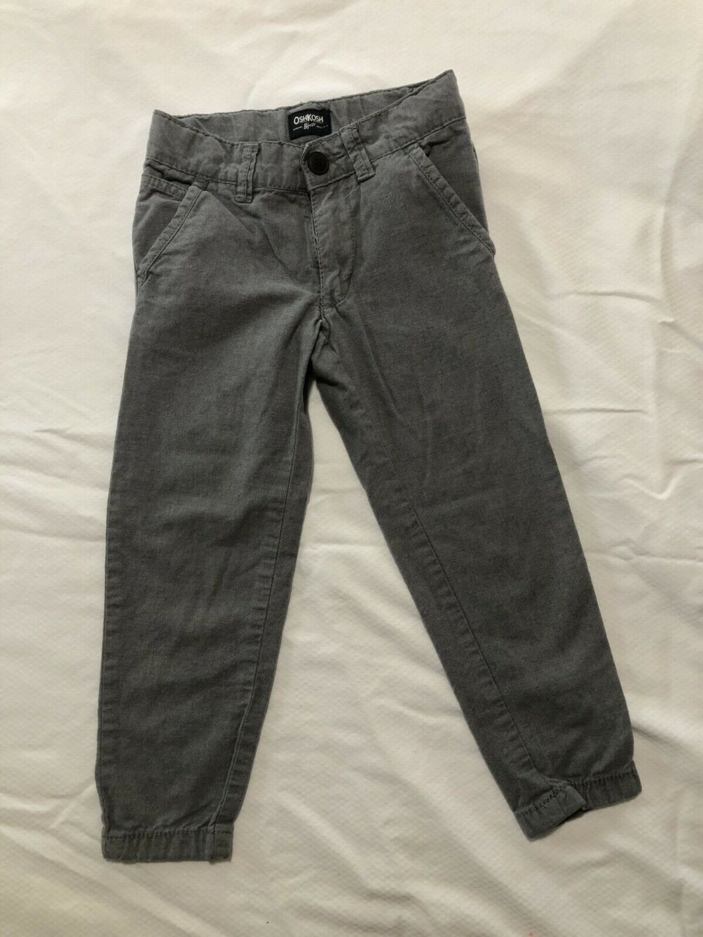 Boys Osh Kosh Slim Gray Khaki Pants Size 4